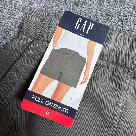 Gap Pull-On Shorts XL Silver Bells Gray Elastic Waist Easy Fit QLS0701S - Picture 4 of 11
